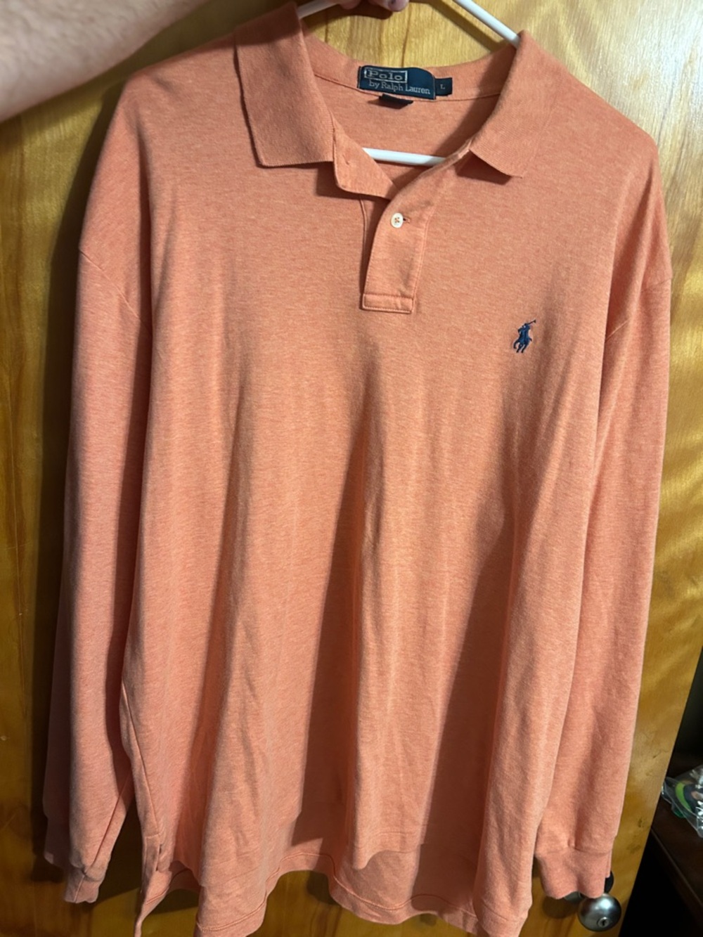 Polo by Ralph Lauren Long Sleeve Polo in Peach